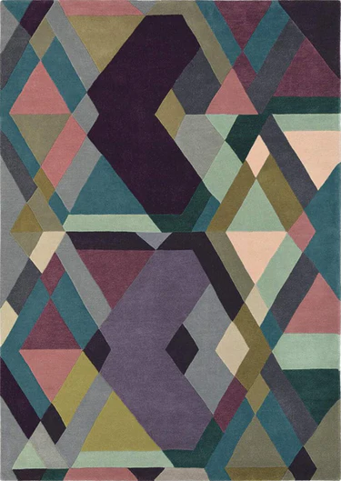 Geometric multicolour Hand Tufted Rug 