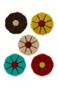 Luxurious 3D Floral Shaggy Polyester Doormat | Super Soft, Anti-Slip Entrance Mat (Set of 5)