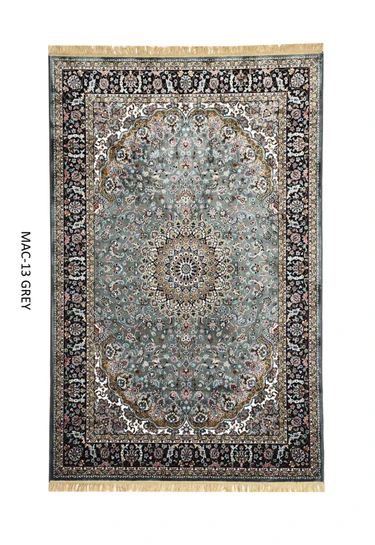 Gray Persian Silk Carpet For Living Room & Bedroom  (2 x 6 ft)