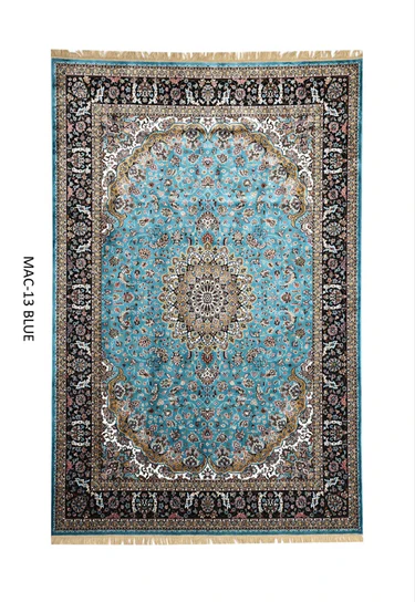Blue Persian Silk Carpet For Living Room & Bedroom  (2 x 6 ft)