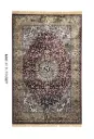 Burgundy & Gold Persian Silk Carpet For Living Room & Bedroom 