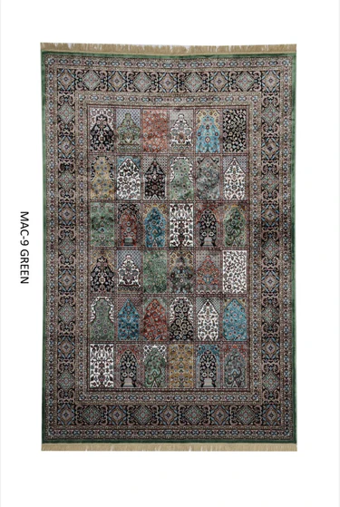 Green Persian Silk Carpet For Living Room & Bed Room  (2 x 6 ft)