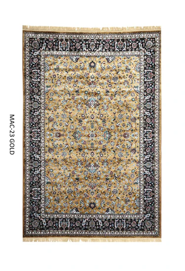 Gold Persian Silk Carpet For Living Room & Bedroom  (2 x 6 ft)