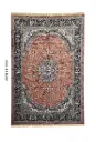 Rust Persian Silk Carpet For Living Room & Bedroom 