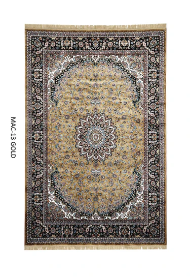 Gold Persian Silk Carpet For Living Room & Bedroom  (2 x 6 ft)