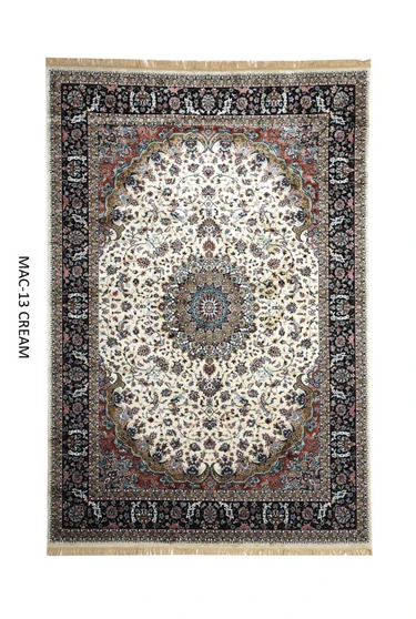 Cream Persian Silk Carpet For Living Room & Bedroom  (2 x 6 ft)