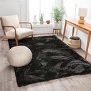 Solid Black Shaggy Carpet For Living Room & Bed Room 