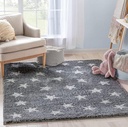Dark Grey Little Hearts Super Soft Shaggy Carpet For Bed Rooms & Living Rooms 