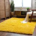Yellow Soft Fluffy Shaggy Carpet For Bedroom Anti Skid Drawing Kids Room Rug 