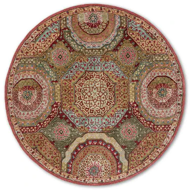 Jarett Multicolor Traditional Hand Tufted Woollen Round Rug 
