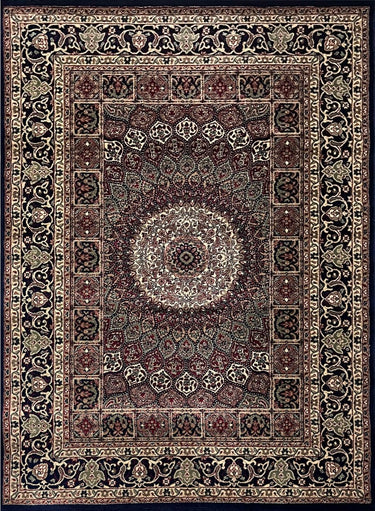 Black Persian Wool Traditional Carpet 