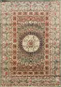 Green Persian Wool Traditional Anti Skid Heavy Carpet 