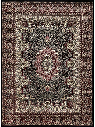 Black Persian Wool Traditional Carpet 