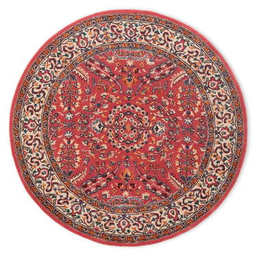 Zida Peach Traditional Hand Tufted Woollen Round Rug 