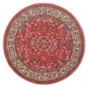 Zida Peach Traditional Hand Tufted Woollen Round Rug 