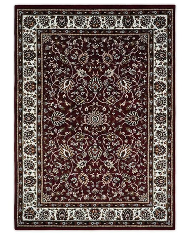 Maroon Persian Wool Traditional Carpet 