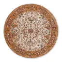 Negin Beige & Rust Traditional Hand Tufted Woollen Round Rug 