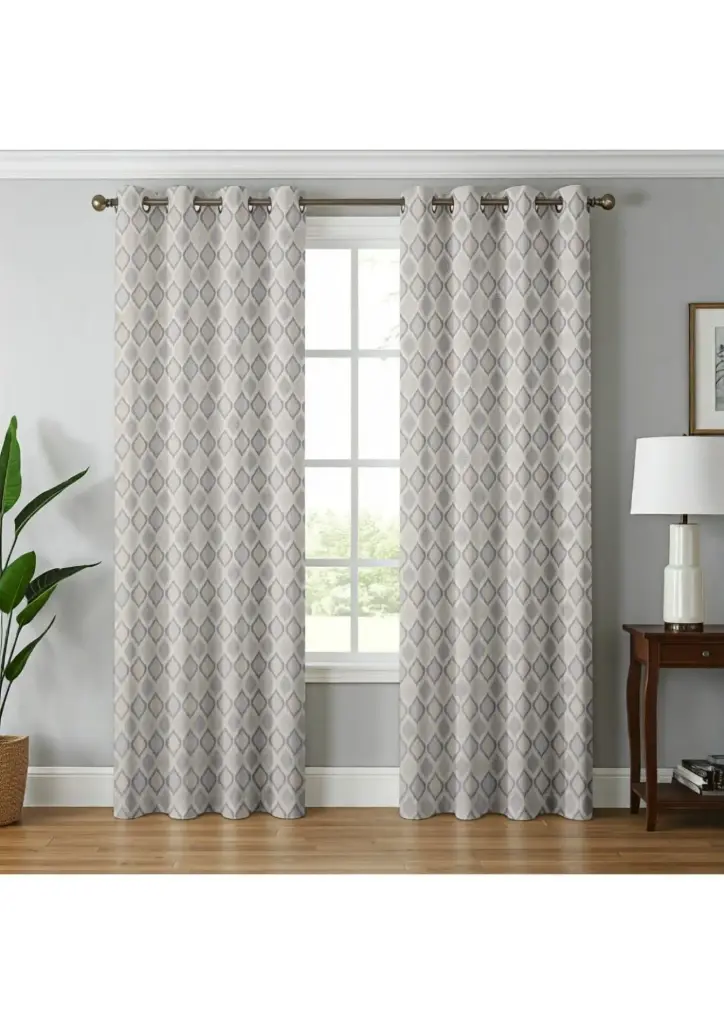 Transitional Multi-Tone Ogee Lattice Curtains	 (5 Feet)
