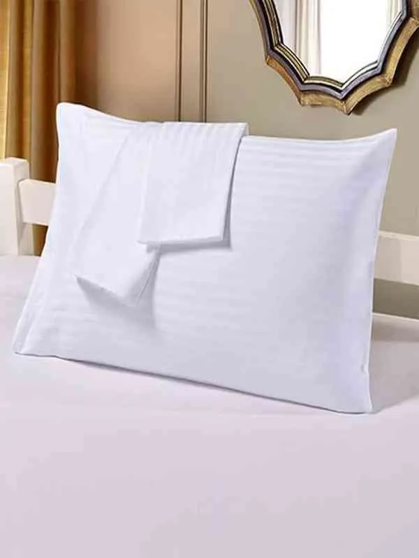 Luxury White Sateen Stripe Pillowcases (Set of 2) 