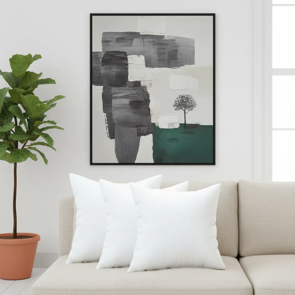 Set of 3 White Square Cushion Fillers - 12x12 Inch Accent Pillow Inserts 