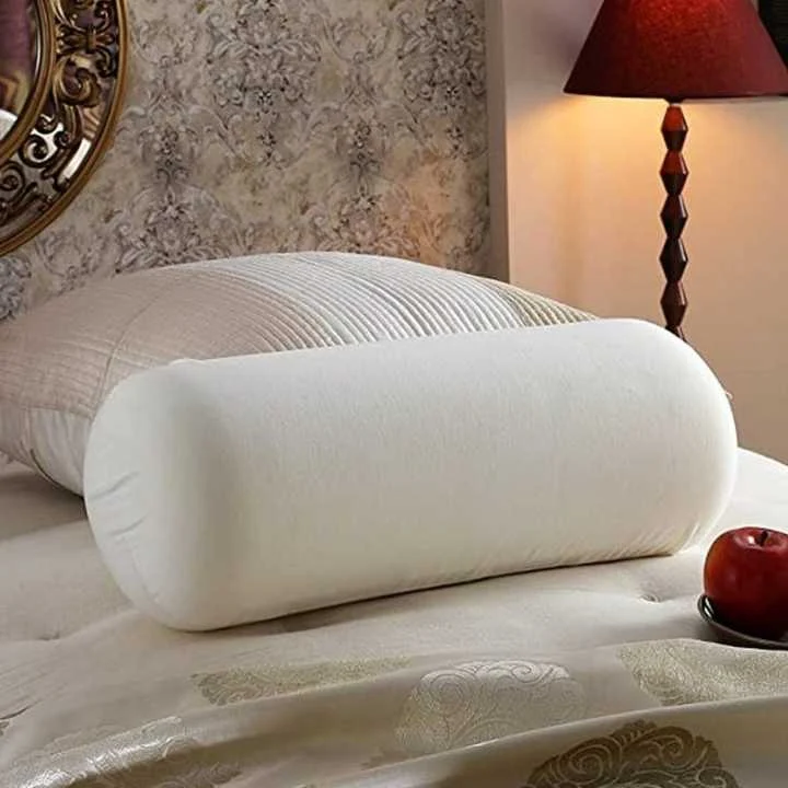 Therapeutic White Bolster Pillow - 30 Inch Round Cervical Roll (set of 2)